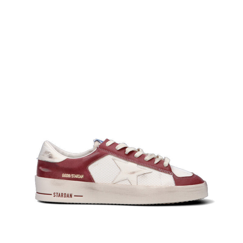 GOLDEN GOOSE STARDAN Sneaker uomo bianca/rossa in pelle