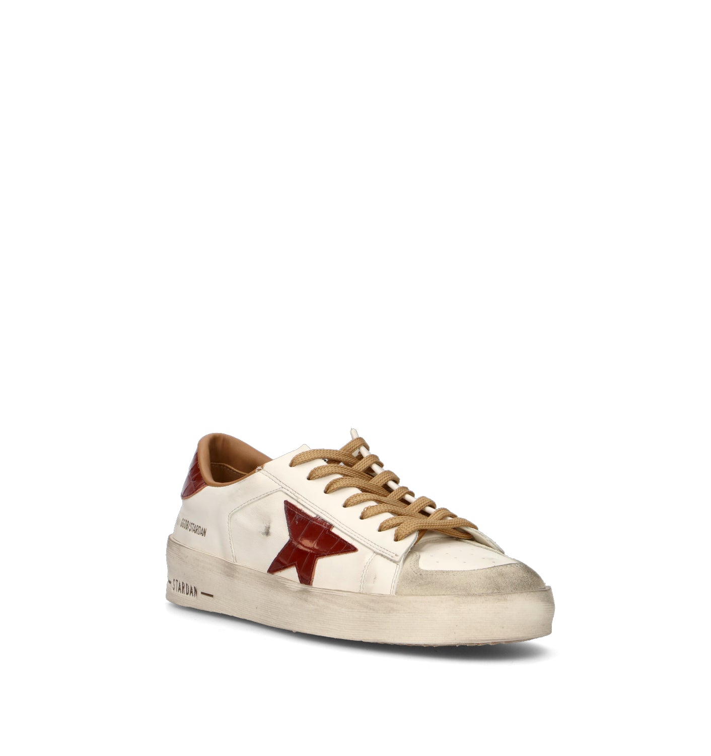 GOLDEN GOOSE STARDAN Sneaker uomo bianca/rossa in pelle
