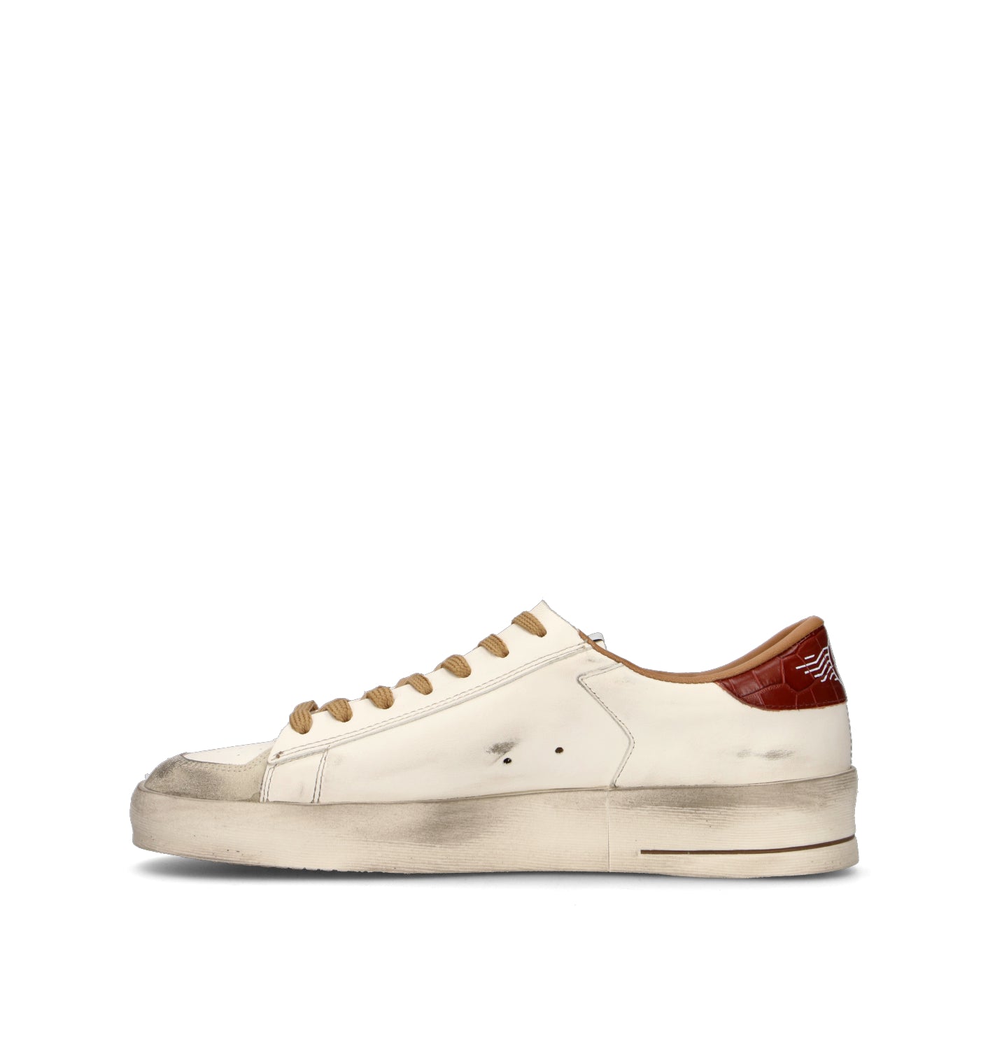 GOLDEN GOOSE STARDAN Sneaker uomo bianca/rossa in pelle
