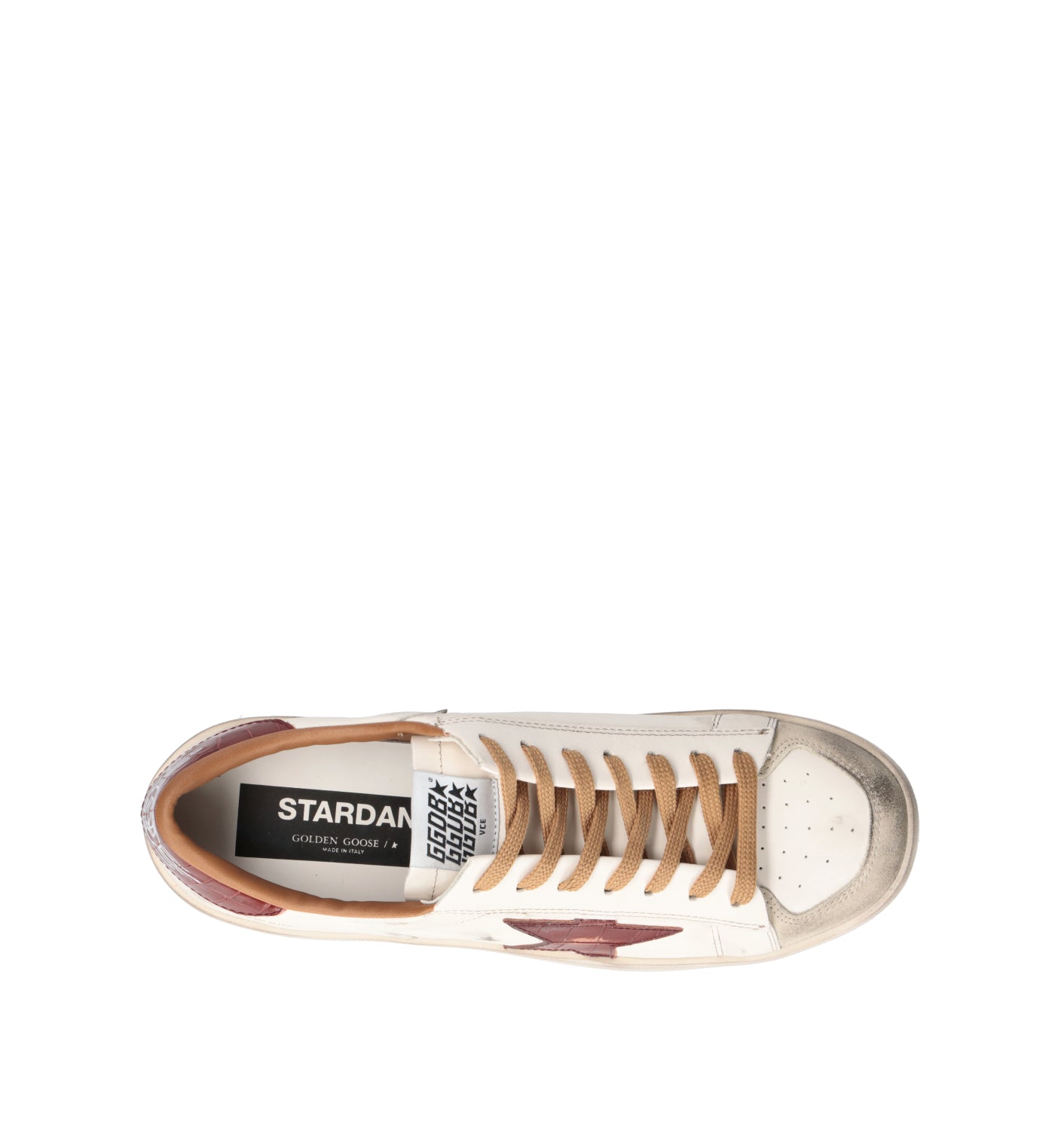GOLDEN GOOSE STARDAN Sneaker uomo bianca/rossa in pelle