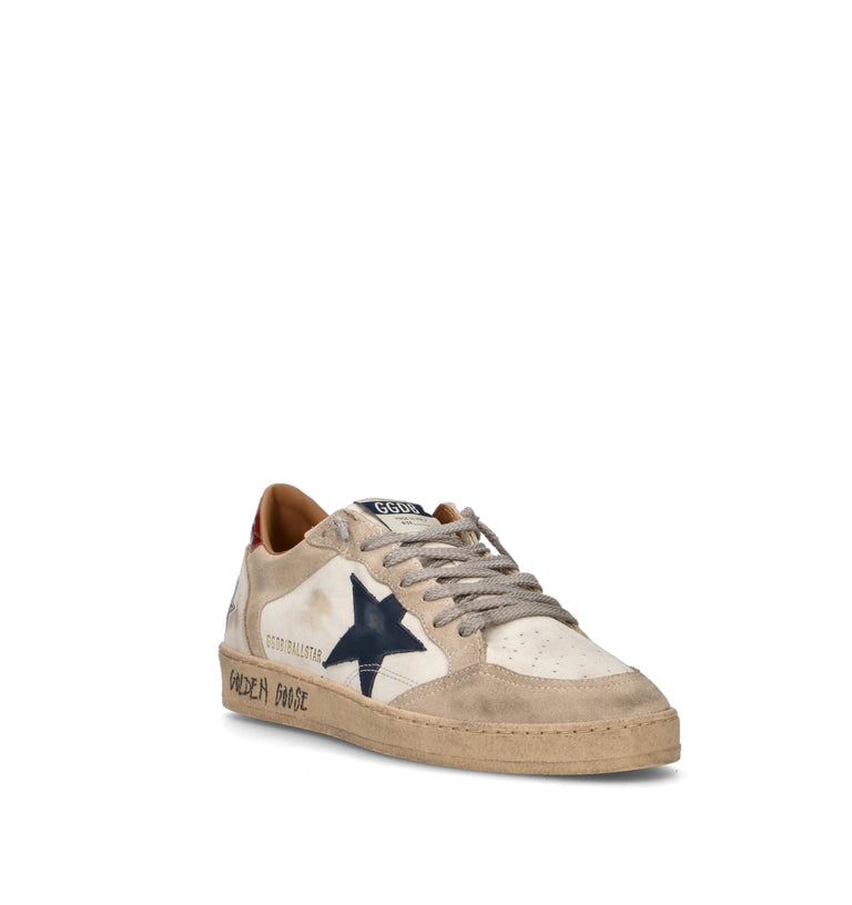 GOLDEN GOOSE BALLSTAR DOUBLE QUARTER WITH FOL Sneaker uomo bianca in pelle