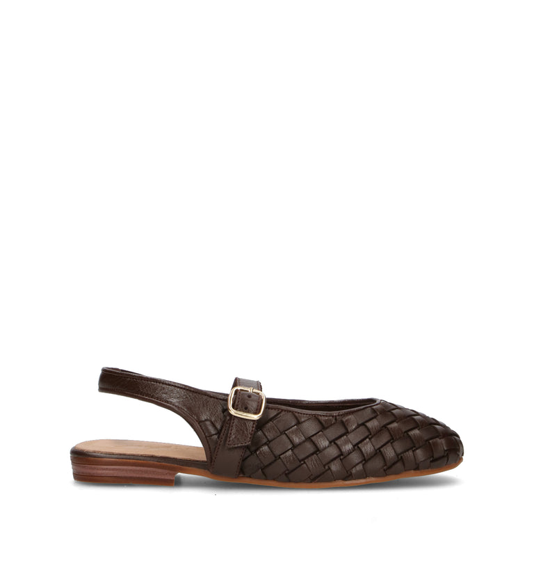 GRAFIA Slingback donna marrone in pelle