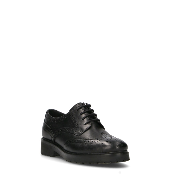 GRAFIA Stringata donna nera in pelle