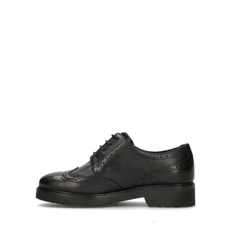 GRAFIA Stringata donna nera in pelle