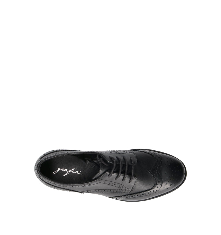 GRAFIA Stringata donna nera in pelle