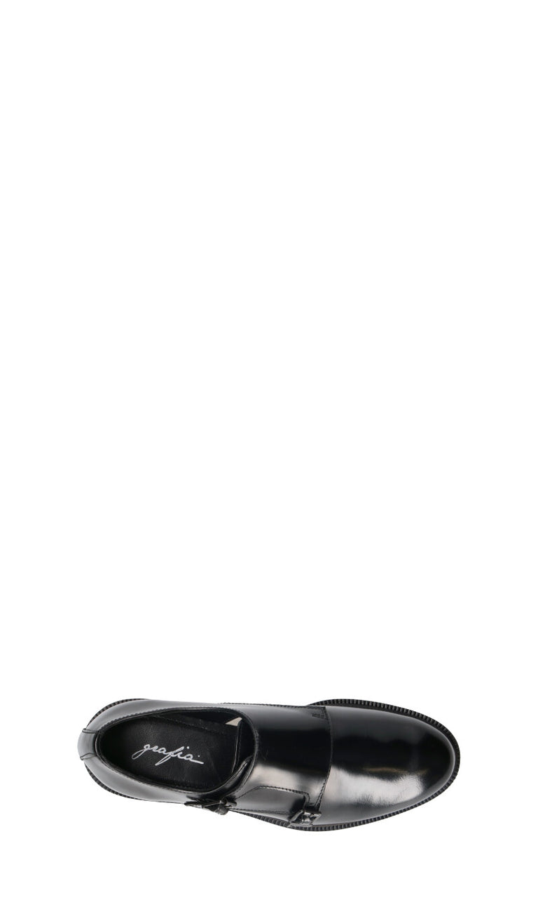 GRAFIA Stringata donna nera in pelle