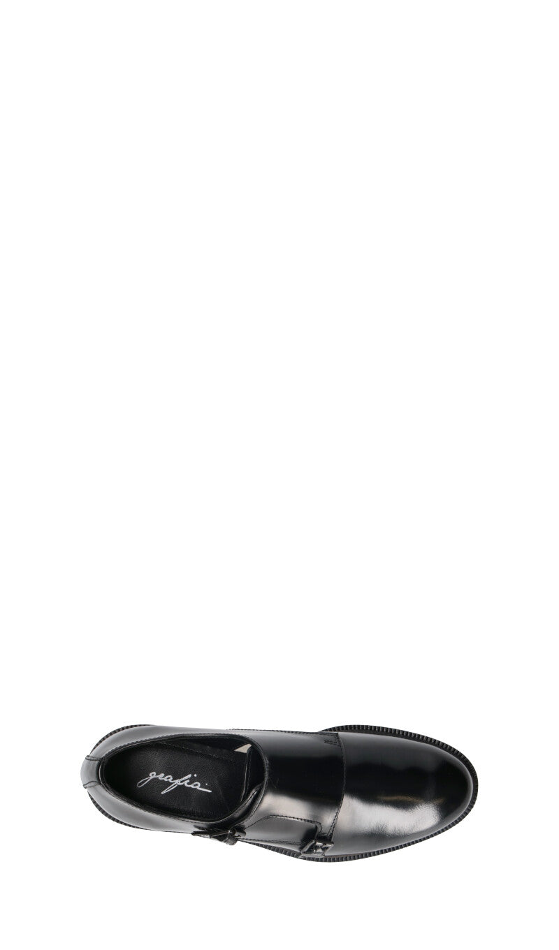 GRAFIA Stringata donna nera in pelle