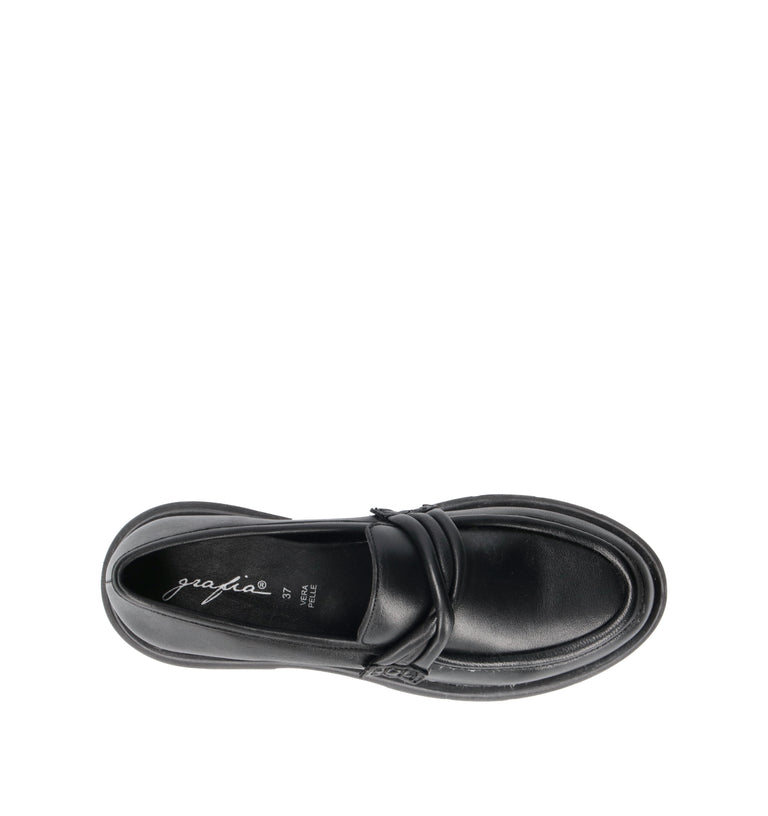 GRAFIA Mocassino donna nero in pelle
