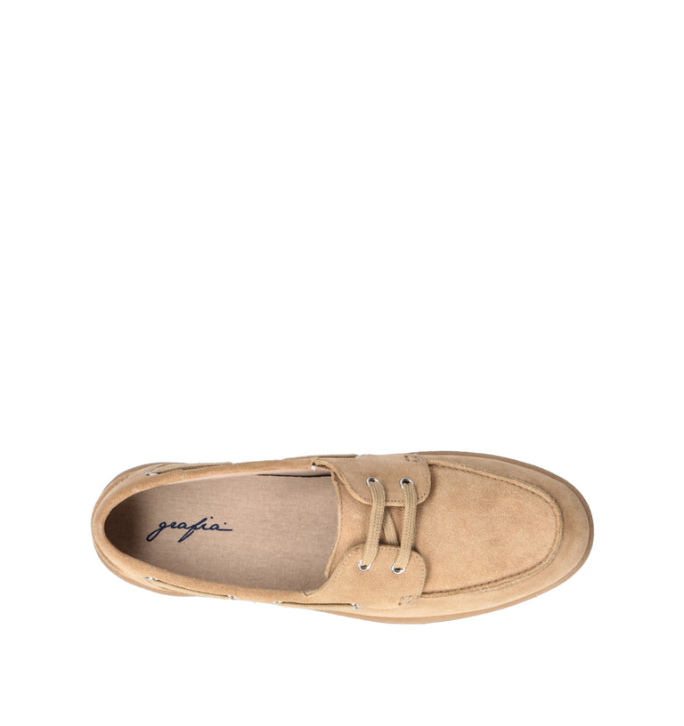GRAFIA Scarpa barca uomo sabbia in suede