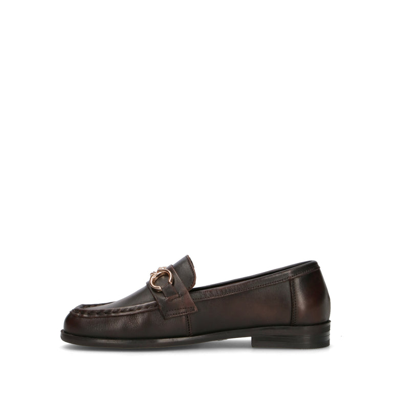 GRAFIA Mocassino donna marrone in pelle