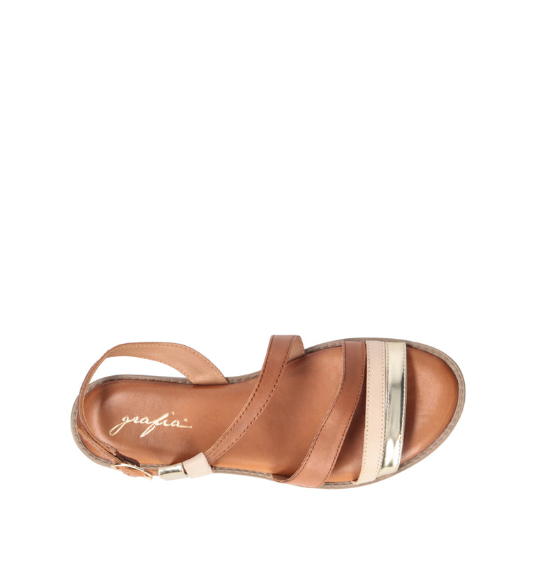 GRAFIA Sandalo donna cuoio in pelle