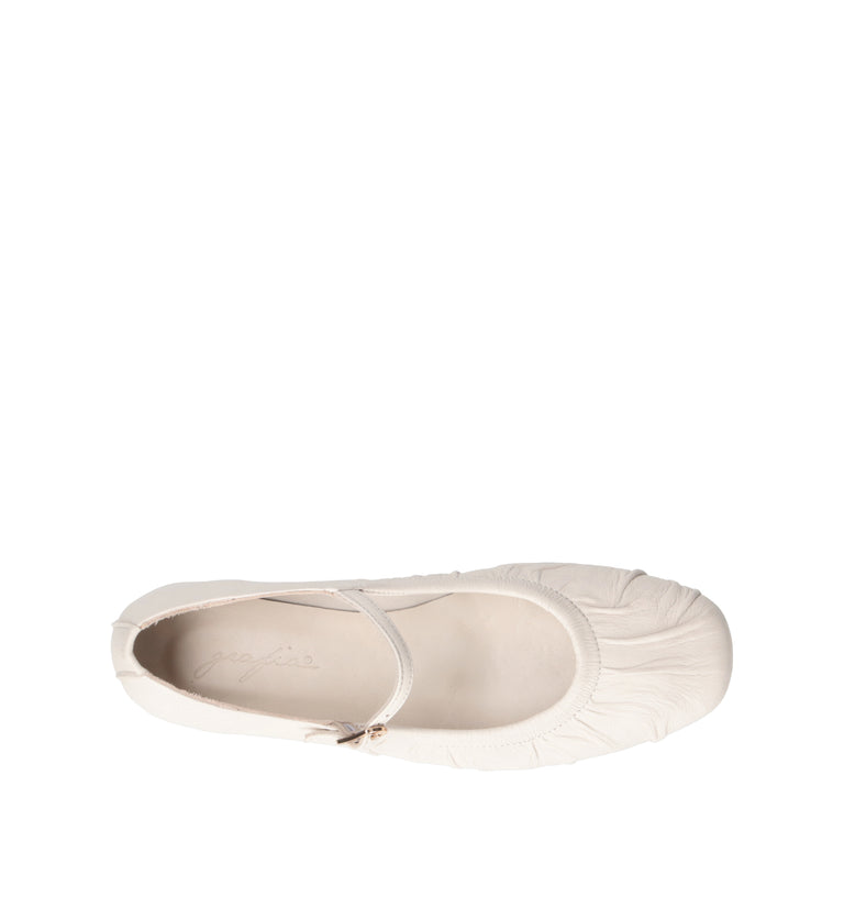 GRAFIA Ballerina donna bianca in pelle