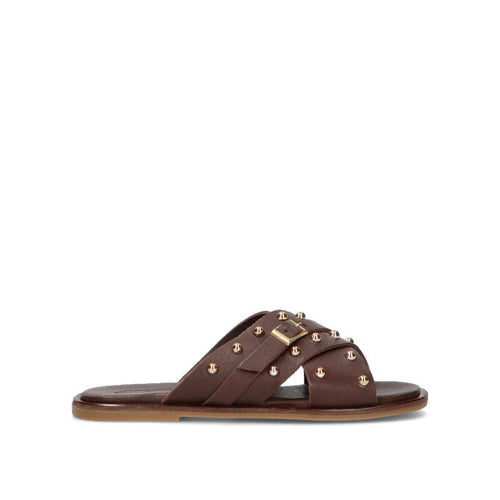 GRAFIA Ciabatta donna marrone in pelle