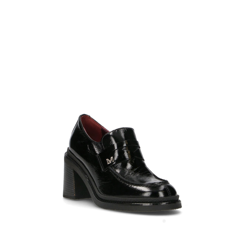 LORENZO MARI Mocassino donna nero in pelle