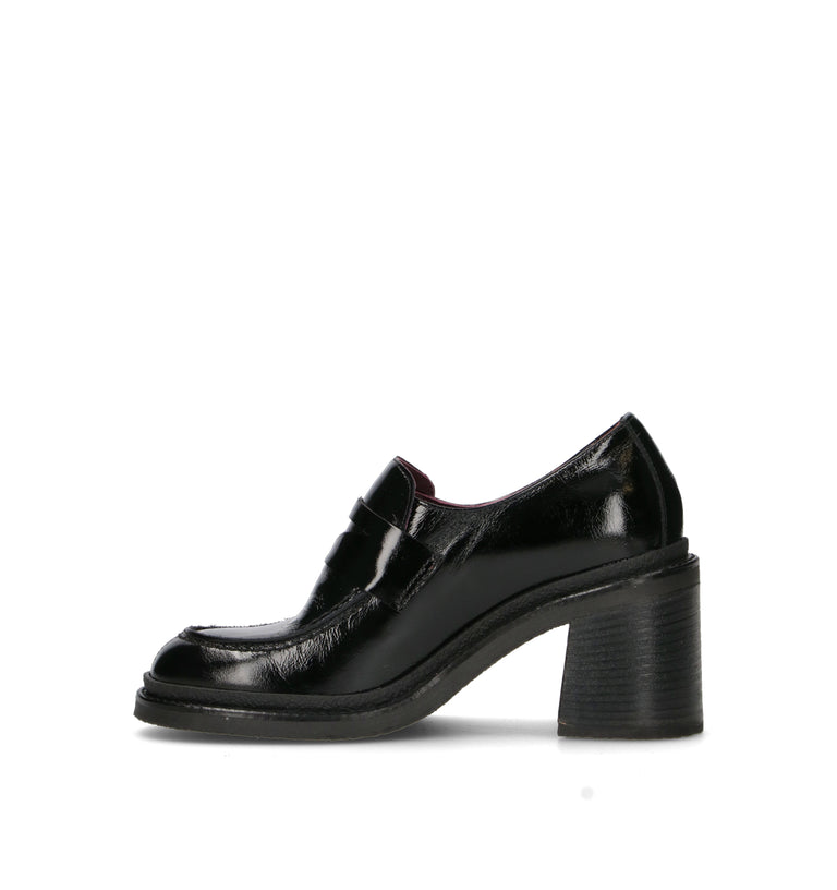 LORENZO MARI Mocassino donna nero in pelle