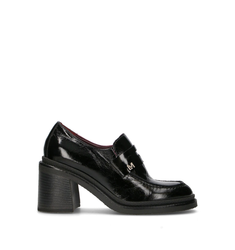 LORENZO MARI Mocassino donna nero in pelle
