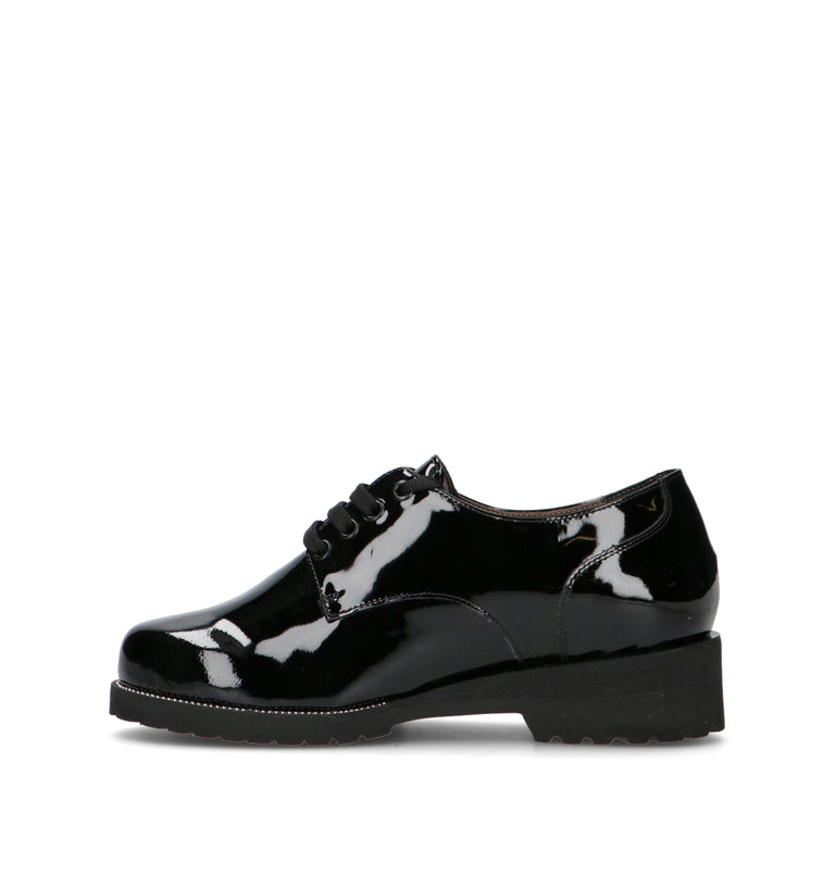 ELITE TOMASI Stringata donna nera in pelle
