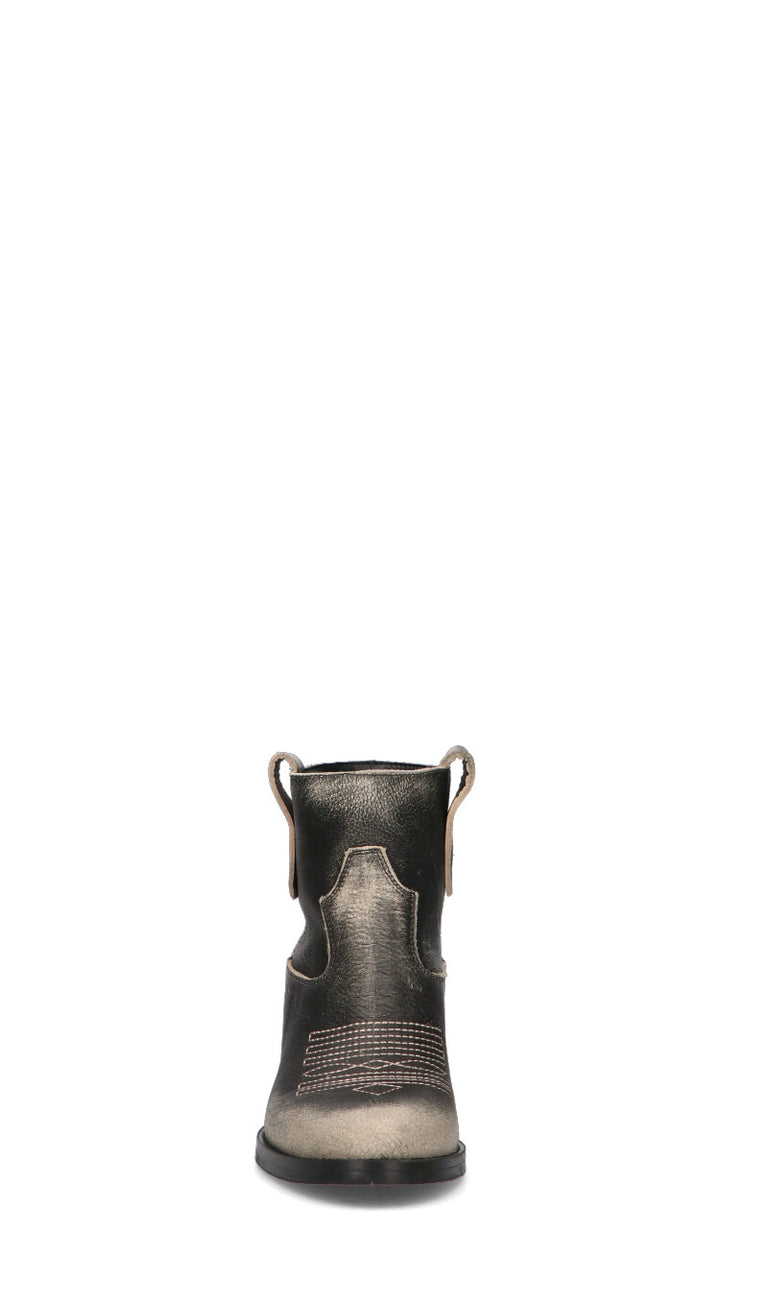PHIL MELVIS Tronchetto donna nero in pelle