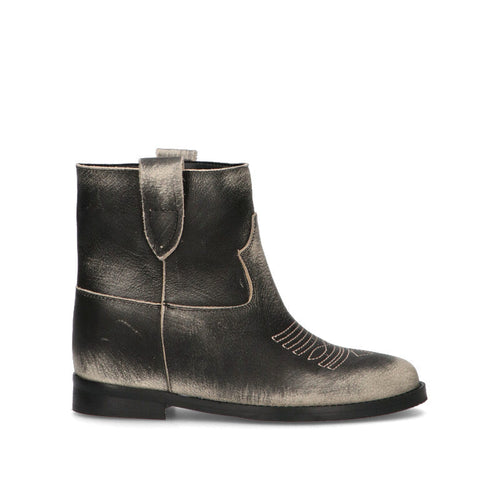 PHIL MELVIS Tronchetto donna nero in pelle