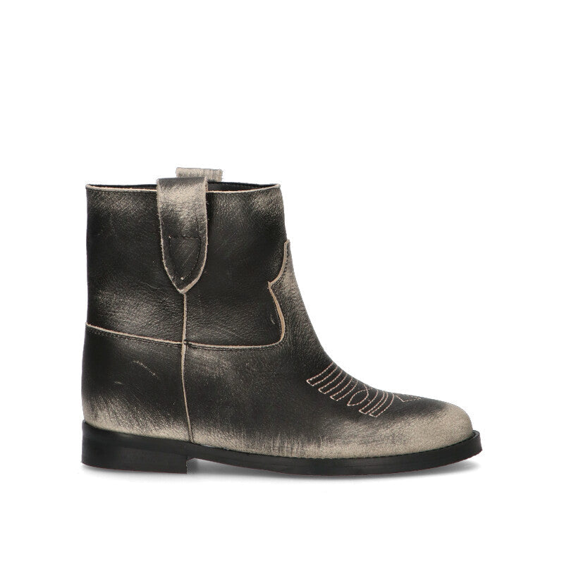 PHIL MELVIS Tronchetto donna nero in pelle