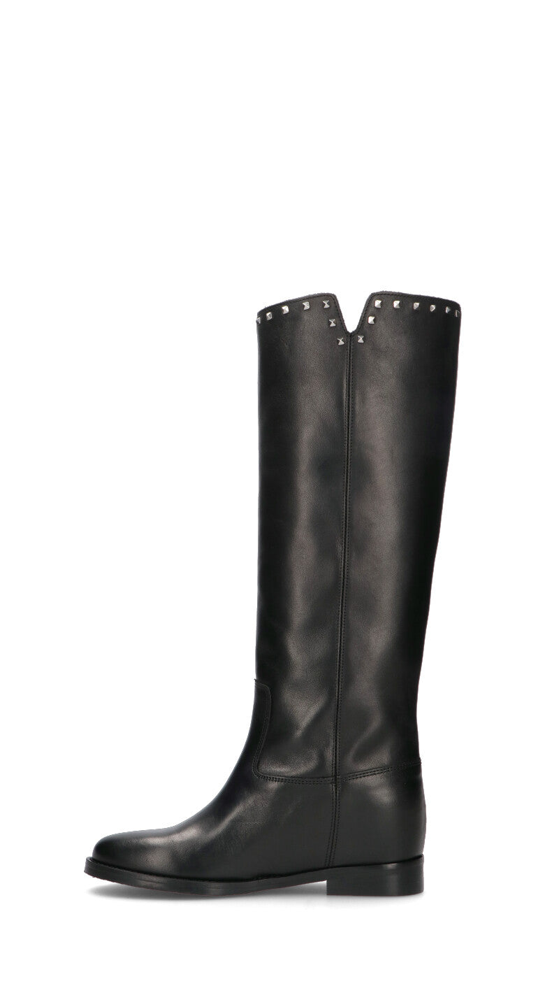 PHIL MELVIS Stivale donna nero in pelle