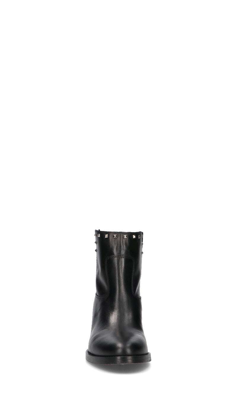 PHIL MELVIS Tronchetto donna nero in pelle