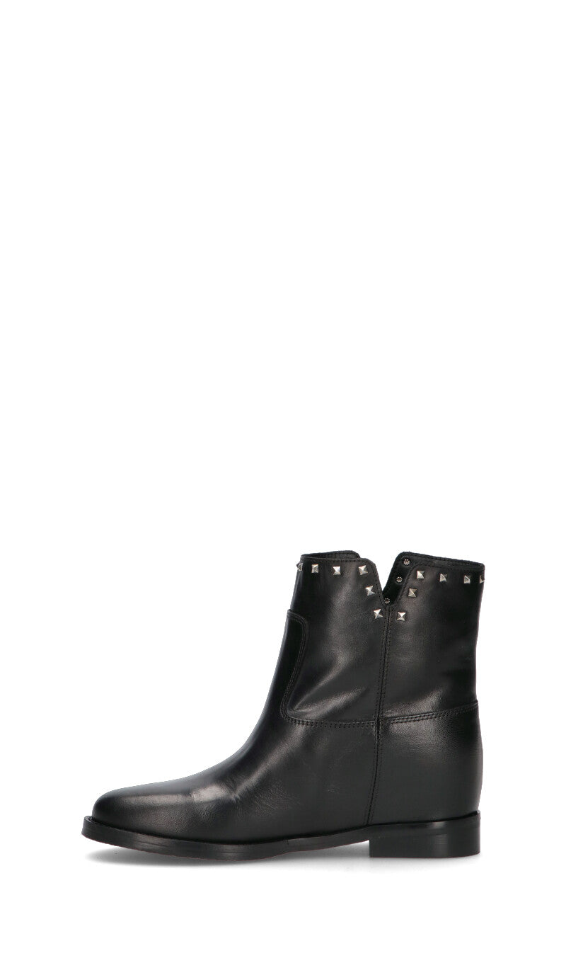 PHIL MELVIS Tronchetto donna nero in pelle