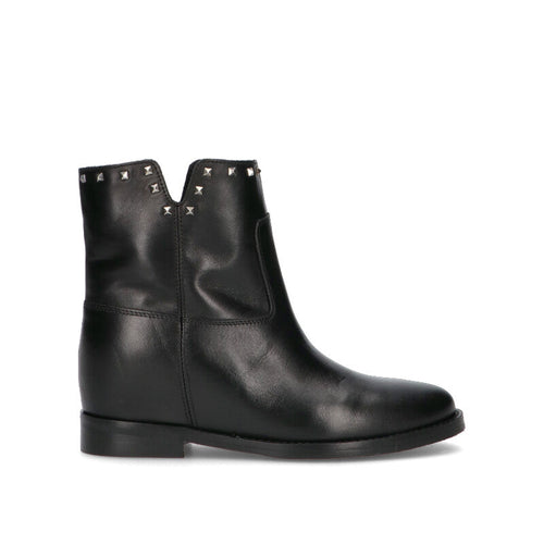 PHIL MELVIS Tronchetto donna nero in pelle
