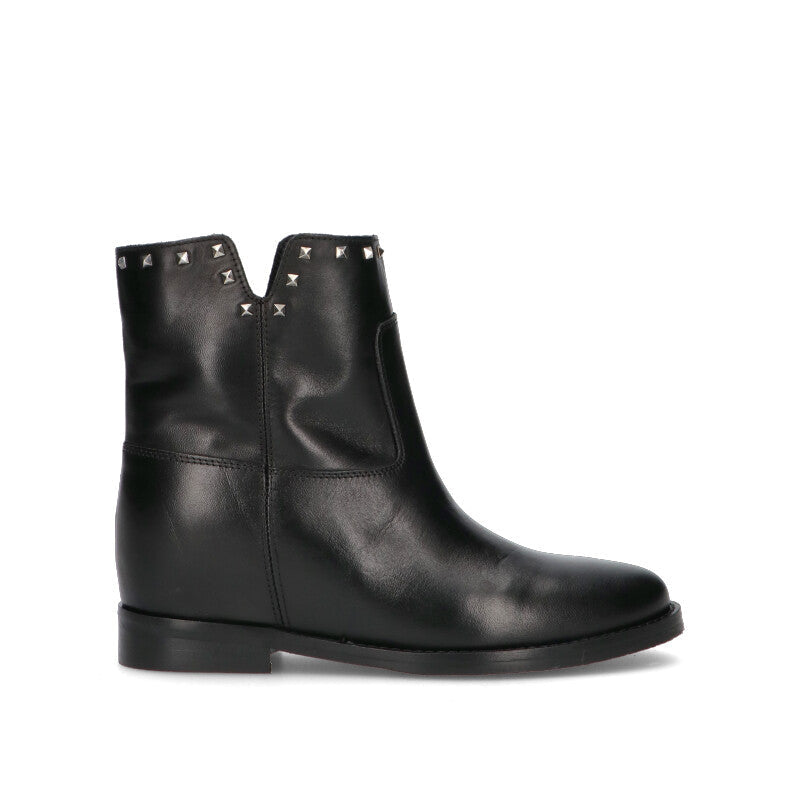 PHIL MELVIS Tronchetto donna nero in pelle