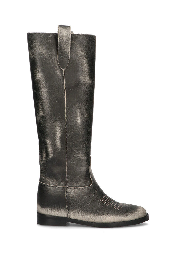 PHIL MELVIS Stivale donna nero in pelle