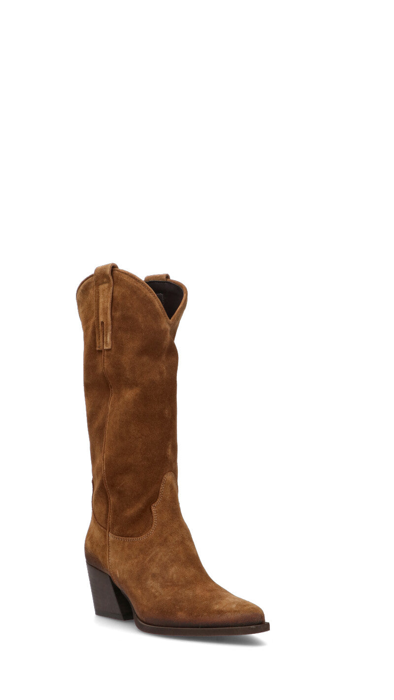 PHIL MELVIS Stivale texano donna marrone in suede