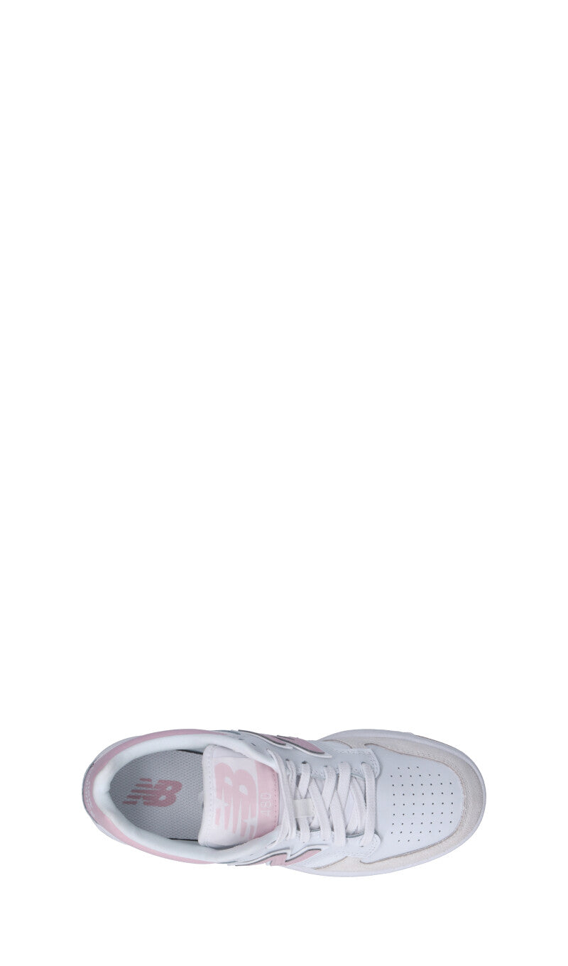 NEW BALANCE - 480 Sneaker ragazza bianca/rosa in pelle