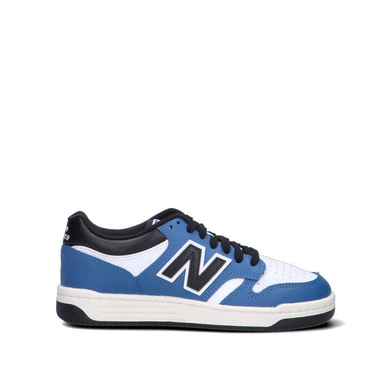 NEW BALANCE 480 Sneaker ragazzo blu e nera in pelle