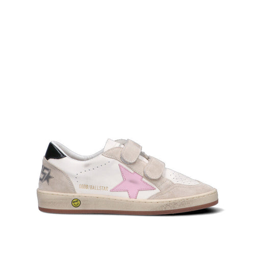 GOLDEN GOOSE - BALL STAR STRAP Sneaker ragazza bianca in pelle