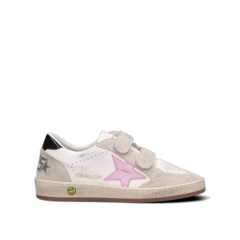 GOLDEN GOOSE - BALL STAR STRAP Sneaker ragazza bianca in pelle