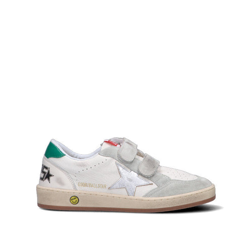 GOLDEN GOOSE - BALL STAR STRAP Sneaker ragazzo bianca in pelle