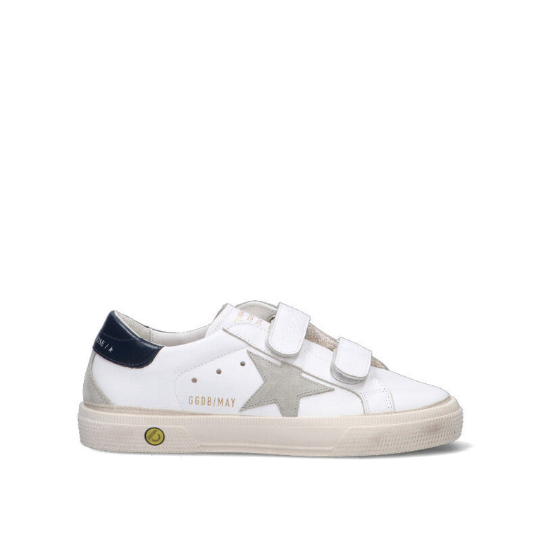 GOLDEN GOOSE - MAY SCHOOL Sneaker bianca ragazzo in pelle