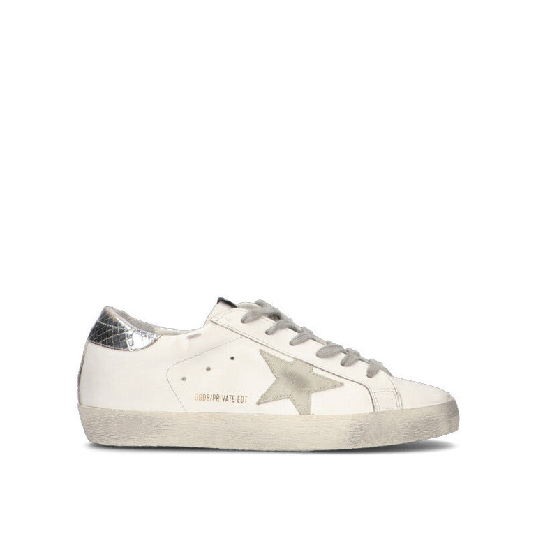 GOLDEN GOOSE - SUPERSTAR Sneaker donna bianca/argento in pelle