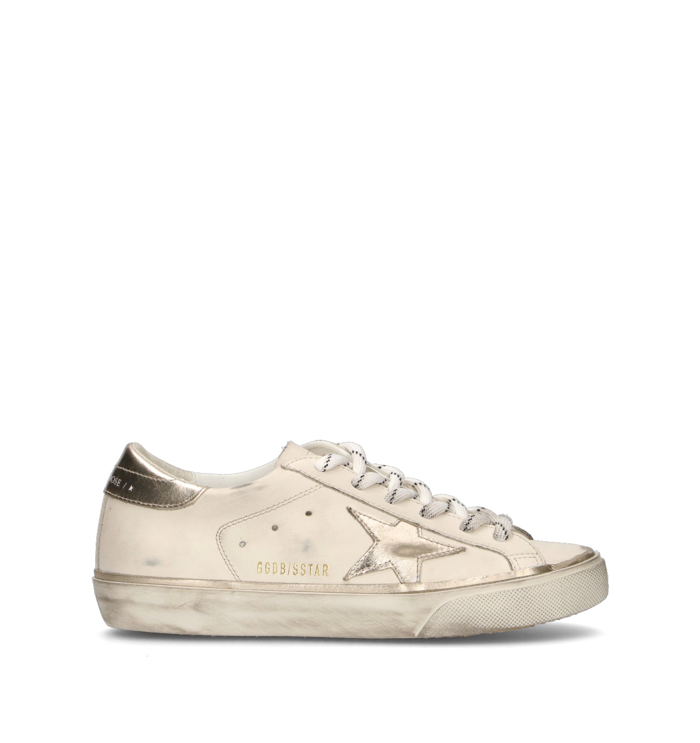 GOLDEN GOOSE SUPER STAR CLASSIC WITH LIST Sneaker donna bianca/argento in pelle