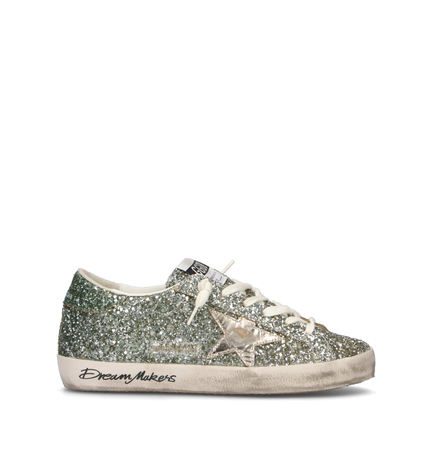 GOLDEN GOOSE SUPER-STAR CLASSIC WITH LIST Sneaker donna verde platino
