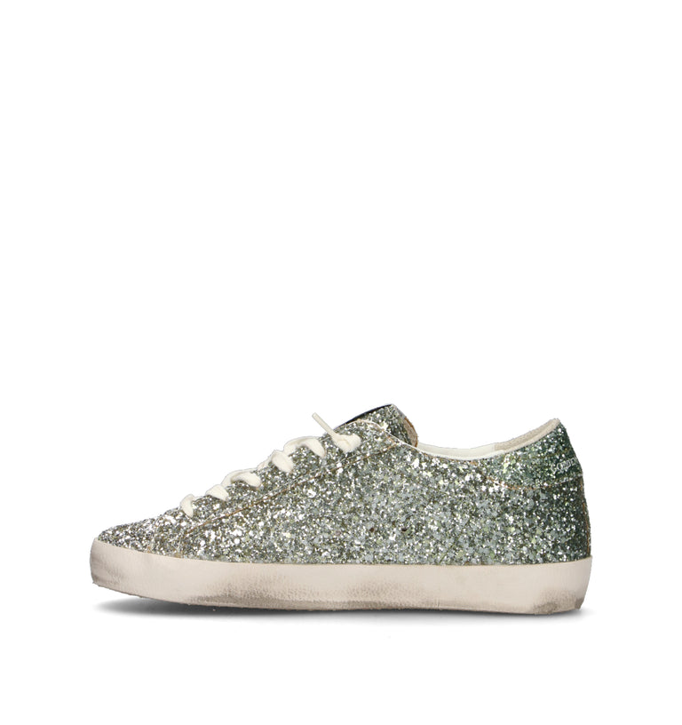 GOLDEN GOOSE SUPER-STAR CLASSIC WITH LIST Sneaker donna verde platino