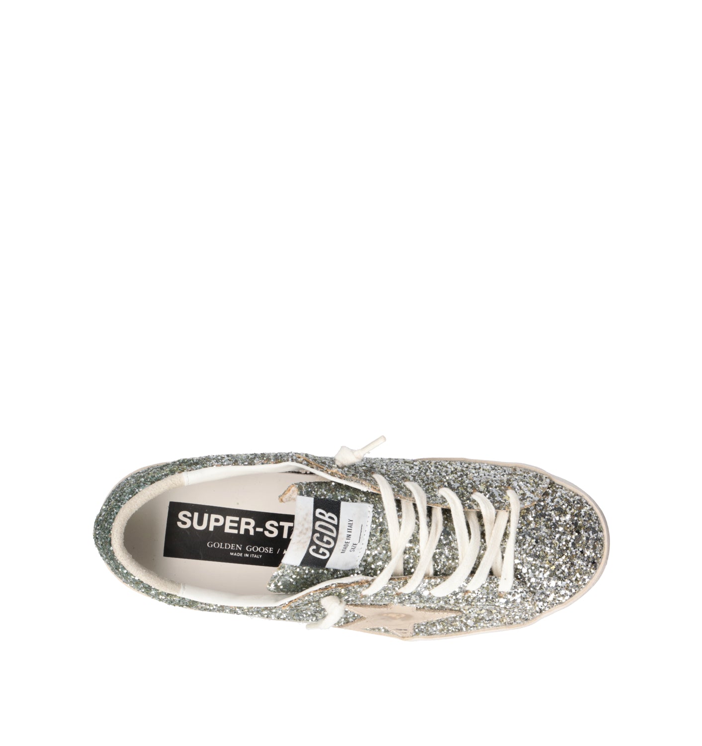 GOLDEN GOOSE SUPER-STAR CLASSIC WITH LIST Sneaker donna verde platino