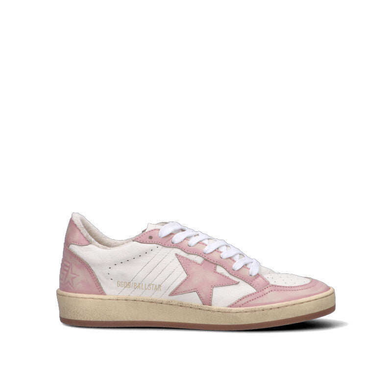 GOLDEN GOOSE BALLSTAR Sneaker donna bianca/rosa in pelle