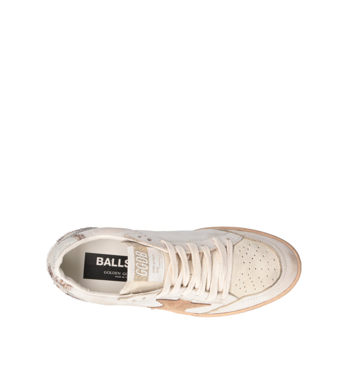 GOLDEN GOOSE BALL STAR Sneaker donna bianca in nabuk