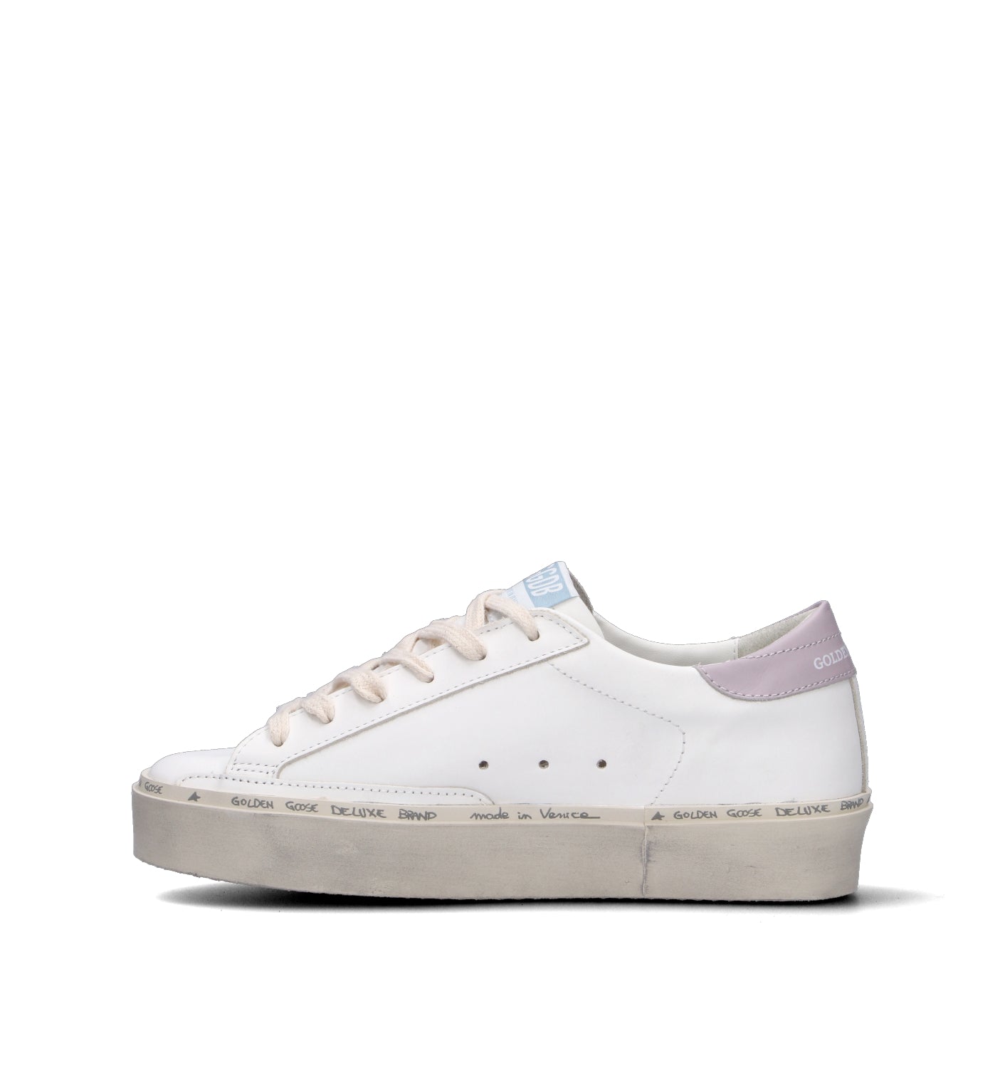 GOLDEN GOOSE HI-STAR CLASSIC WITH LIST Sneaker donna bianca in pelle