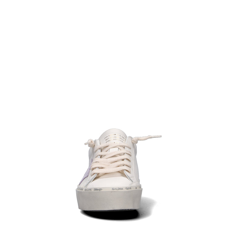 GOLDEN GOOSE HI STAR CLASSIC WITH LIST Sneaker donna bianca/lilla in pelle