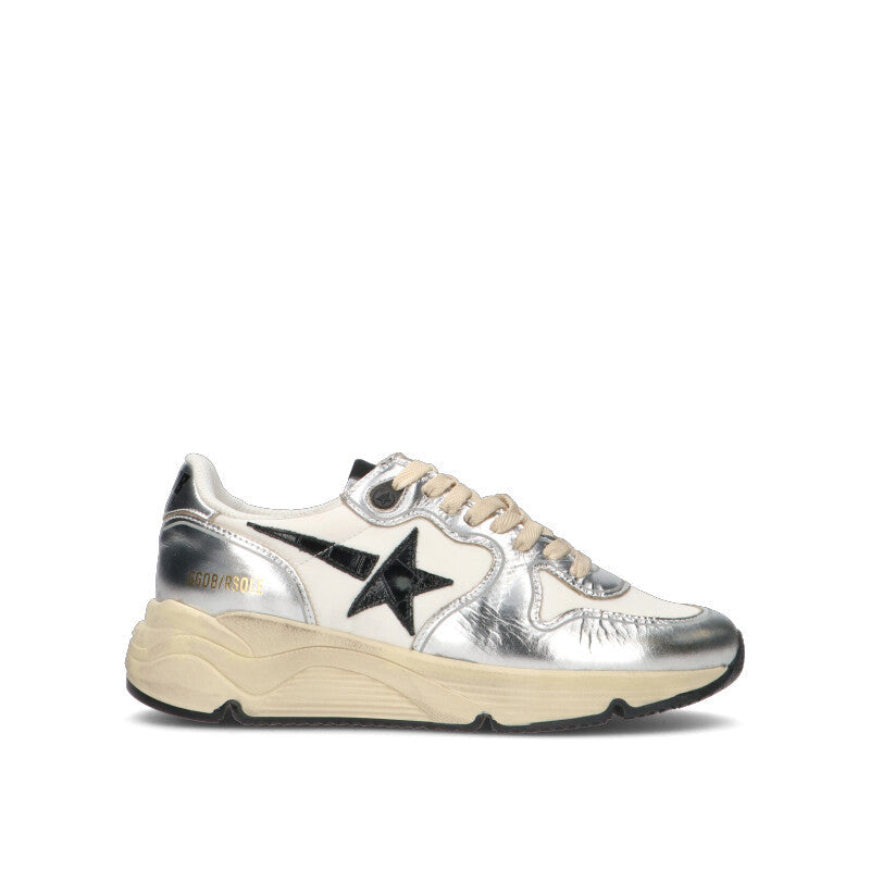 GOLDEN GOOSE - RUNNING SOLE Sneaker donna argento in pelle