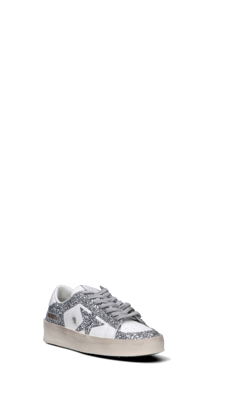 GOLDEN GOOSE STARDAN Sneaker donna bianca/argento in pelle
