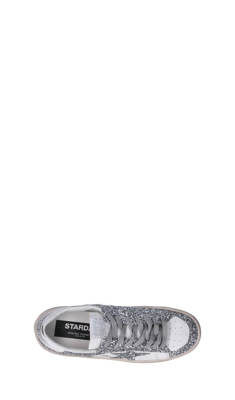 GOLDEN GOOSE STARDAN Sneaker donna bianca/argento in pelle