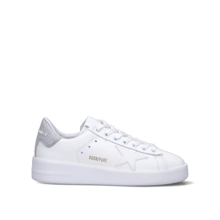 GOLDEN GOOSE PURE Sneaker donna bianca/argento in pelle